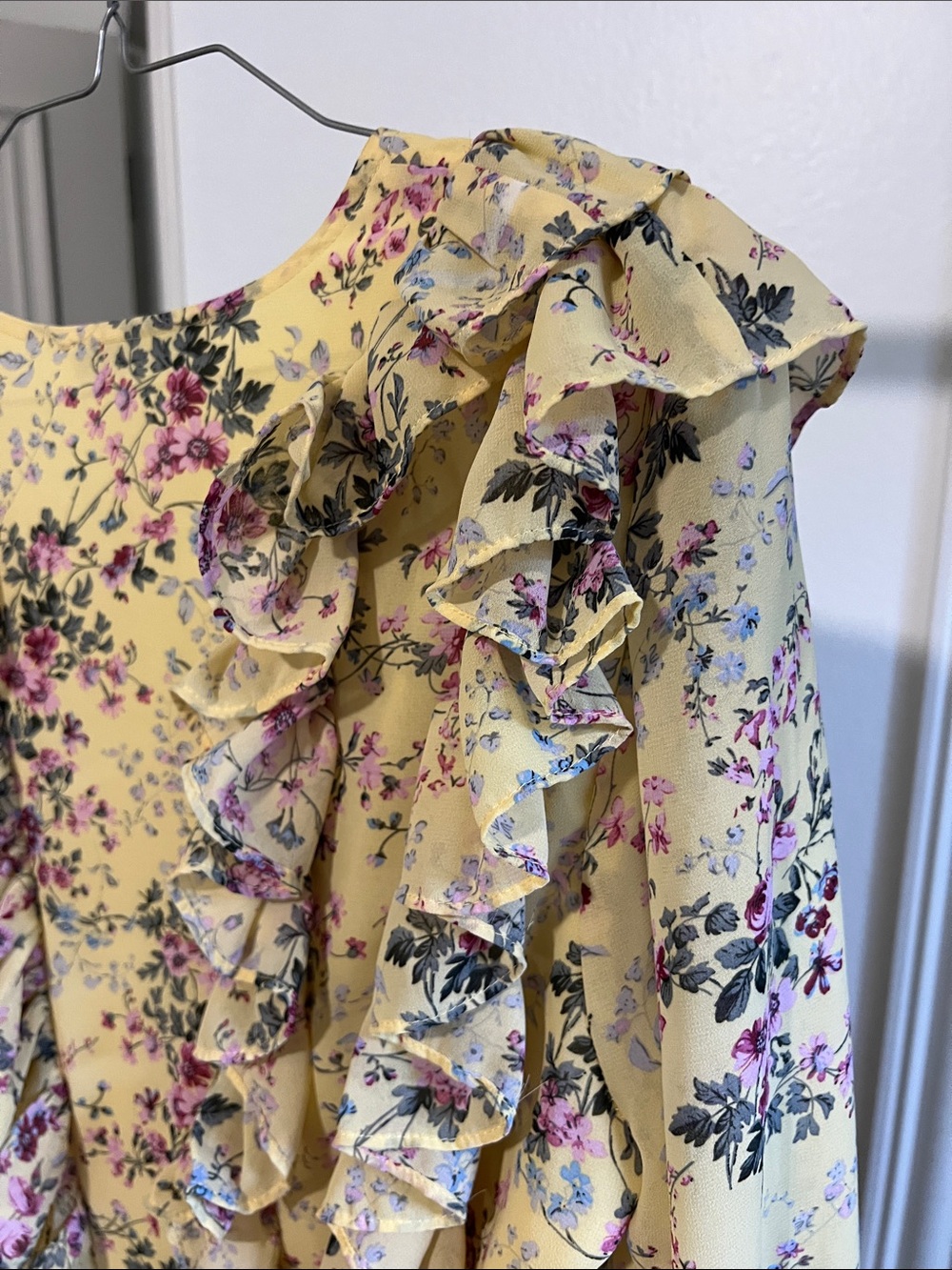 Endless Rose like Zimmerman Yellow Floral Ruffle Lace-Up Dress - Picture 9 of 9